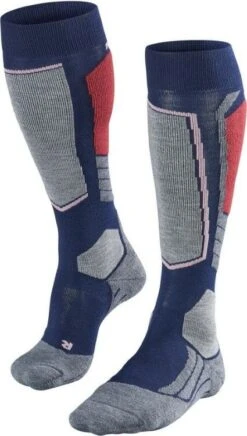 FALKE - Sk 2 Skikous Dames - Blauwdonker-Rood